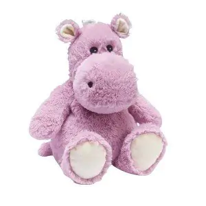 Peluche bouillotte hippopotame rose