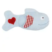 Bouillotte Poisson bleu, déhoussable en coton bio 29 cm