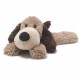 Petite bouillotte peluche chien, blé et lavande française