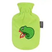 Petite Bouillotte à eau velours vert, Caméléon - 0,8l 