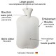 Bouillotte à eau Cachemire Bordeaux 2l - 32 cm
