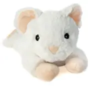 Peluche chauffante Souris Blanche déhoussable à chauffer au micro-ondes