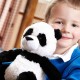 Peluche bouillotte micro-onde Panda noir et blanc pour enfant