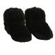 Chausson bouillotte fausse fourrure noir pour micro-ondes