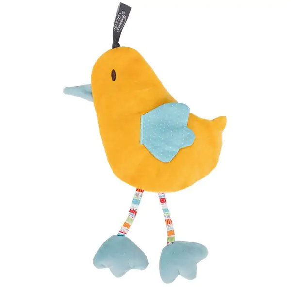 Bouillotte bébé canari jaune, graines de colza, 18 cm
