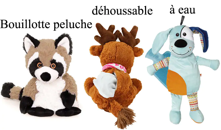 Les 3 types de bouillottes peluches