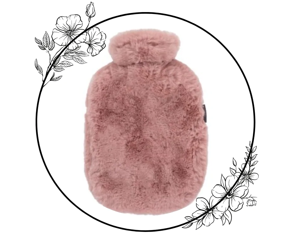 Bouillotte à eau fourrure rose 2L