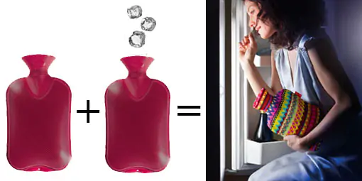 Pour utiliser une bouillotte froide, mettez y de l'eau froide et des glaçons !
