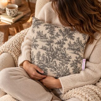 bouillotte aux noyaux de cerise coussin toile de jouy
