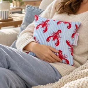 bouillotte aux noyaux de cerise coussin homards rouges