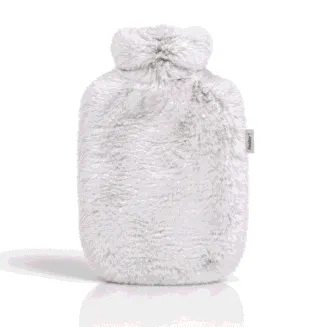 Bouillotte à eau Fausse Fourrure Perle et Moelleuse 2L