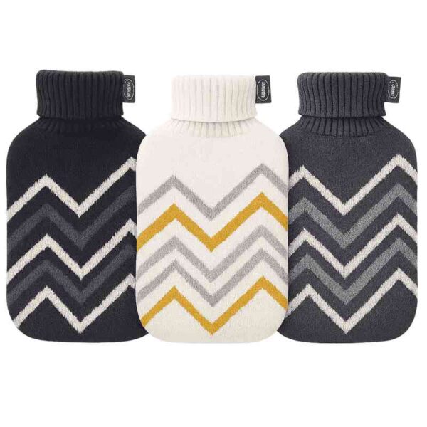 Bouillotte à eau tricot norvégien, cadeau de Noël pour frileux