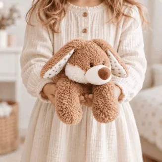 Peluche bouillotte lapin marron allongé pour micro-onde Peluche bouillotte lapin marron allongé pour micro-onde