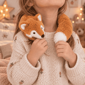 Bouillotte graines Tour de cou Peluche Renard déhoussable